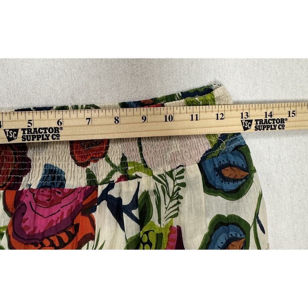 Tiered Floral Maxi Skirt Multicolor Smocked Waist Boho Size S Pure Nordic Gypsy - Picture 3 of 7